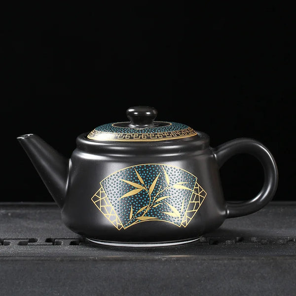 Black Gold Glaze Ceramic Tea Pot-ToShay.org