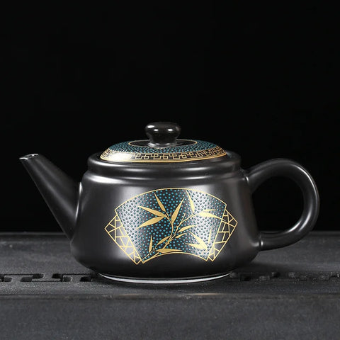 Black Gold Glaze Ceramic Tea Pot-ToShay.org