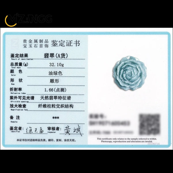 Blue Jadeite Flower Pendant-ToShay.org