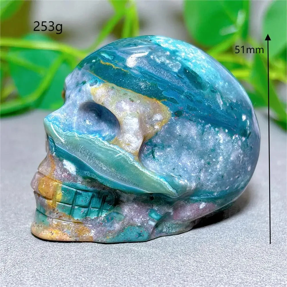 Blue Ocean Jasper Skull-ToShay.org