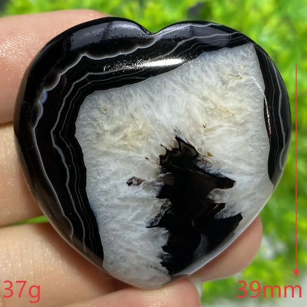 Black Agate Geode Heart-ToShay.org