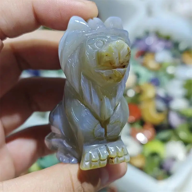 Grey Agate Lion-ToShay.org