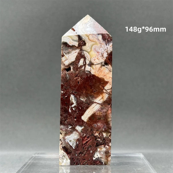 Red White Agate Obelisk-ToShay.org