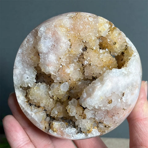 Pink Flower Agate Druzy Ball-ToShay.org