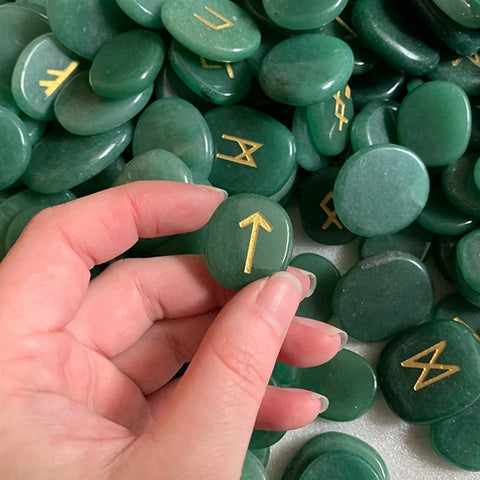 Green Aventurine Rune Stones-ToShay.org