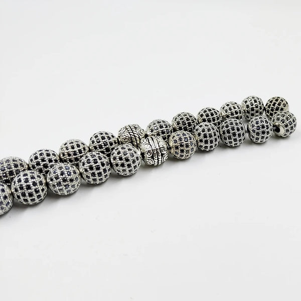 Silver Zircon Stone Prayer Beads-ToShay.org