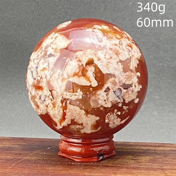 Red Cherry Blossom Agate Ball-ToShay.org