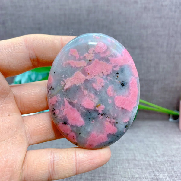 Pink Rhodonite Palm Stones-ToShay.org