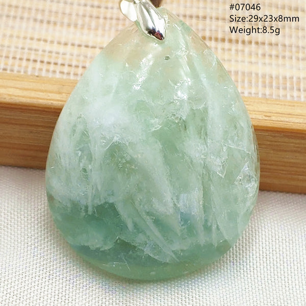 Green Feather Fluorite Pendant-ToShay.org