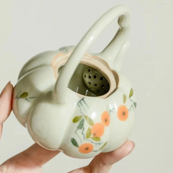 Pumpkin Ceramic Teapot-ToShay.org