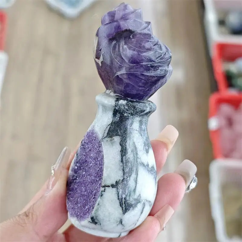 Purple Amethyst Flower Vase-ToShay.org