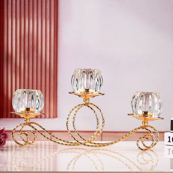 Gold Crystal Candle Holder-ToShay.org
