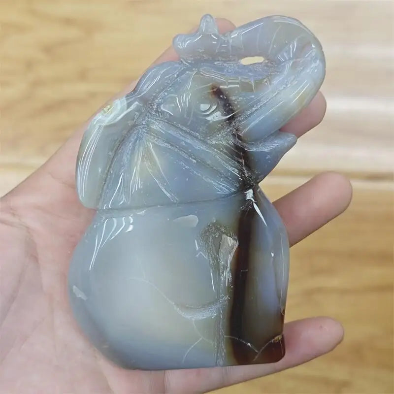 Grey Agate Geode Elephant-ToShay.org