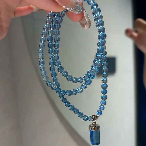 Blue Aquamarine Wrap Bracelet-ToShay.org