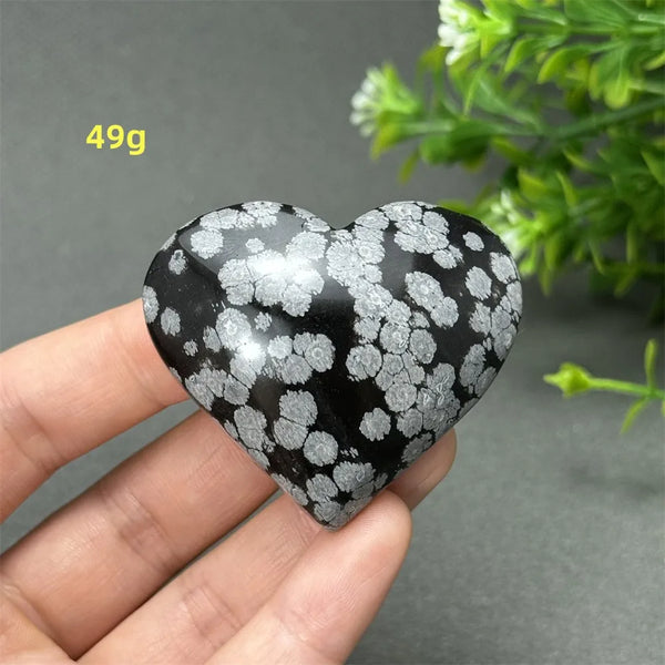 Black Snowflake Obsidian Heart-ToShay.org