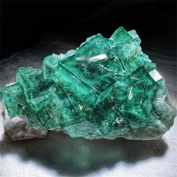 Green Fluorite Crystal Cluster-ToShay.org