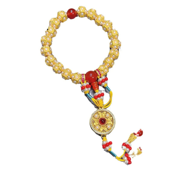 Gold Pine Flowers Beads-ToShay.org