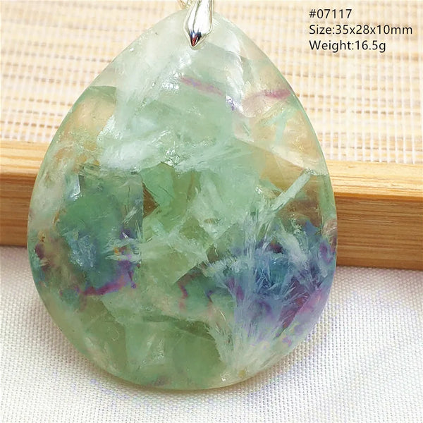 Green Feather Fluorite Pendant-ToShay.org