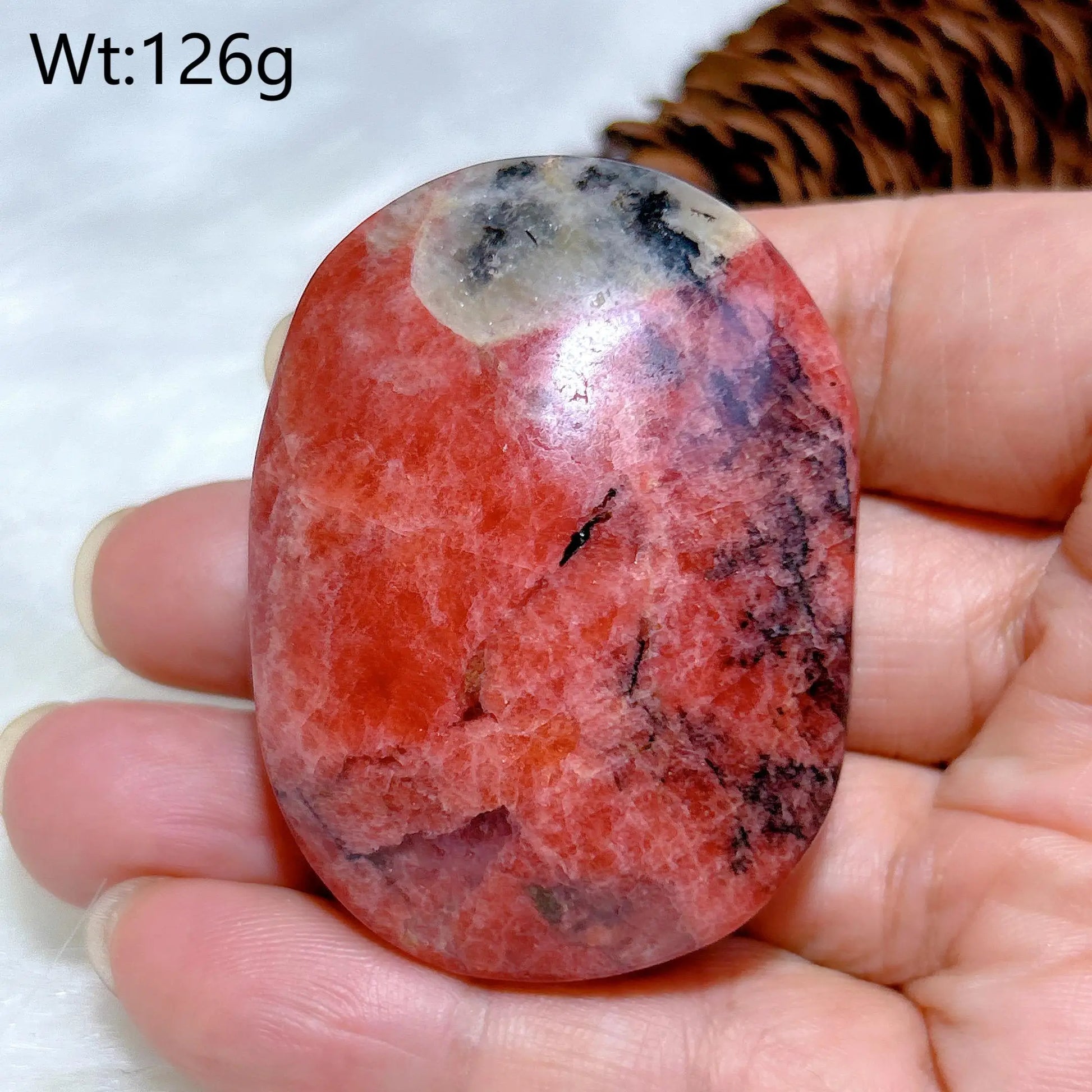 Pink Rhodonite Palm Stone-ToShay.org