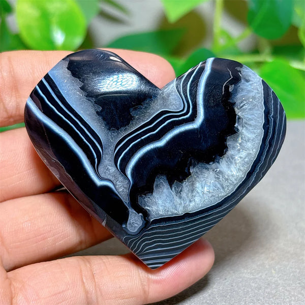 Black Silk Agate Heart-ToShay.org