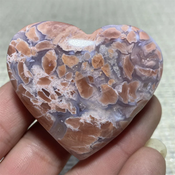 Pink Flower Agate Heart-ToShay.org