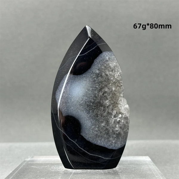 Black Agate Geode Torch-ToShay.org