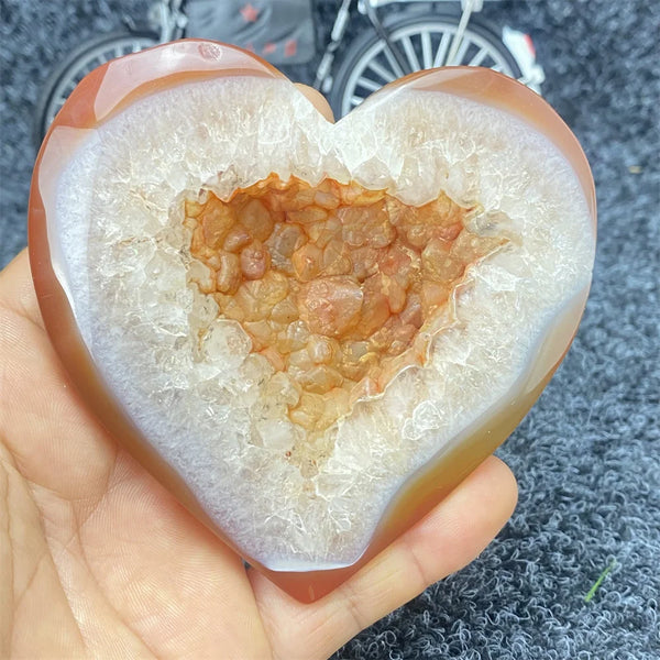 Red Agate Geode Heart-ToShay.org