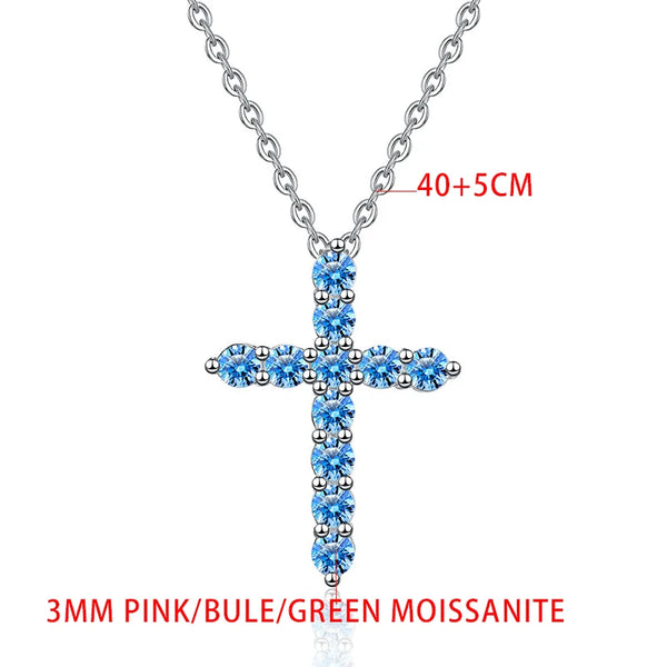 Silver Diamond Cross Necklace-ToShay.org