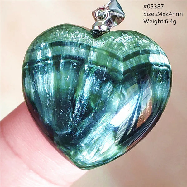 Green Seraphinite Heart Pendant-ToShay.org