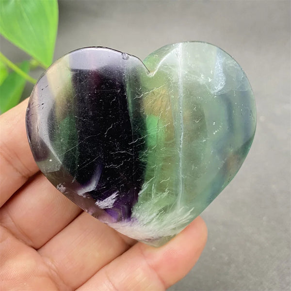 Green Feather Fluorite Heart-ToShay.org