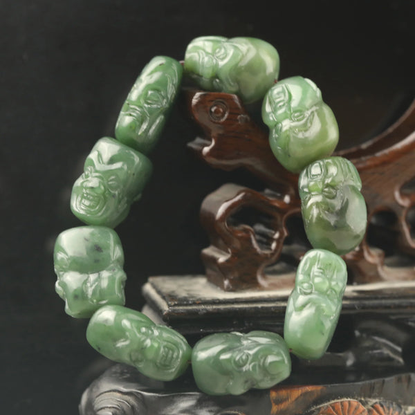 Green Jade Buddha Beads-ToShay.org