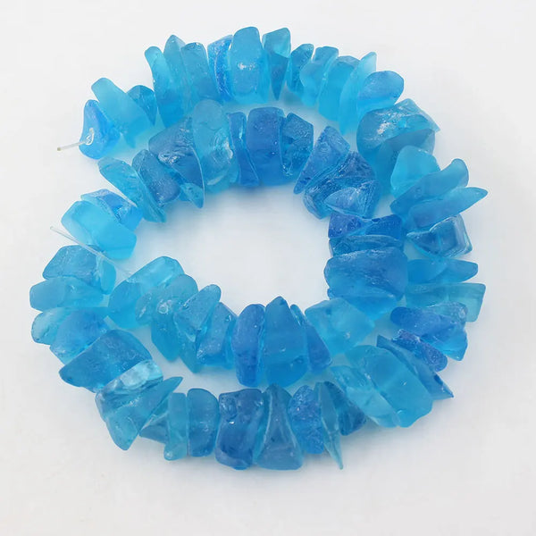 Blue Glass Nugget Beads-ToShay.org