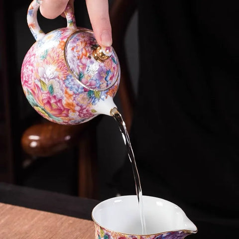 Enamel Porcelain Teapot-ToShay.org