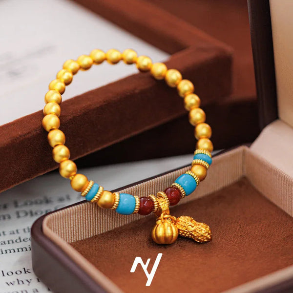 Gold Persimmon Bead Bracelet-ToShay.org
