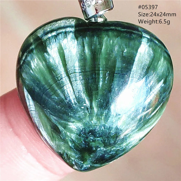 Green Seraphinite Heart Pendant-ToShay.org