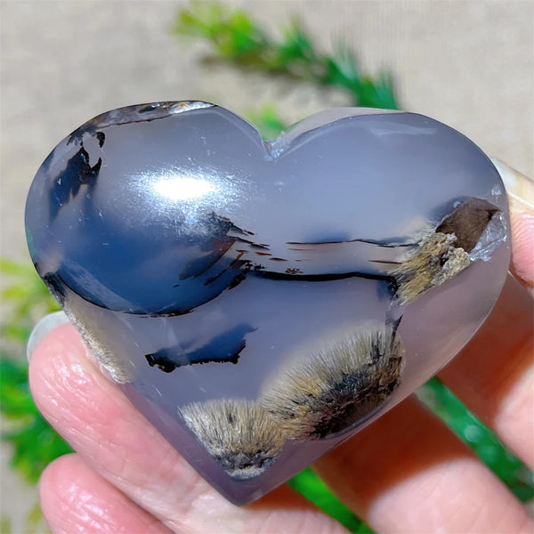 Yellow Hair Agate Heart-ToShay.org