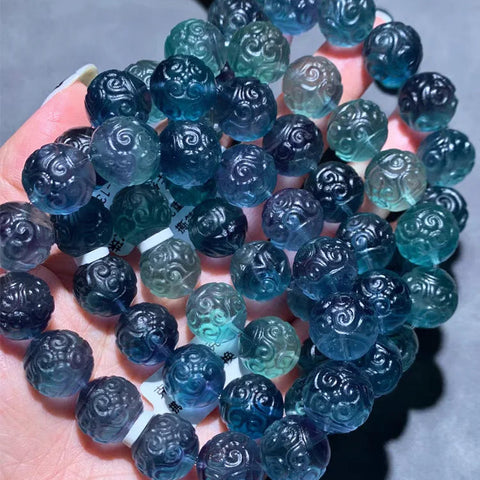 Blue Fluorite Carved Bracelet-ToShay.org