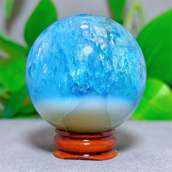 Blue Silk Agate Ball-ToShay.org