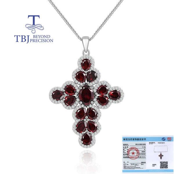 Red Garnet Cross Pendant-ToShay.org