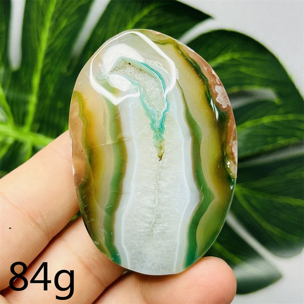 Green Flower Agate Palm Stone-ToShay.org