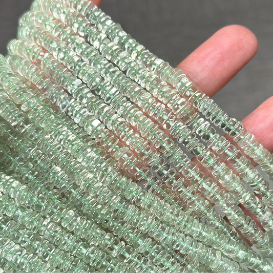 Green Quartz Rondelle Beads-ToShay.org