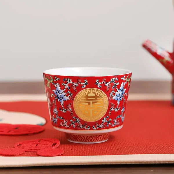 Red Enamel Tea Set-ToShay.org