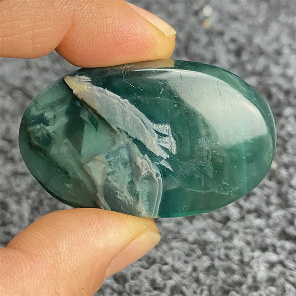 Green Fluorite Palm Stone-ToShay.org