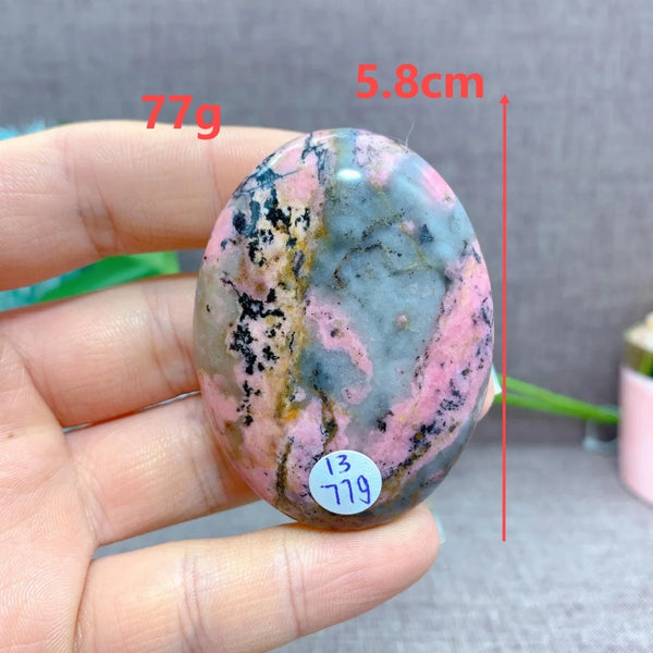 Pink Rhodonite Palm Stones-ToShay.org