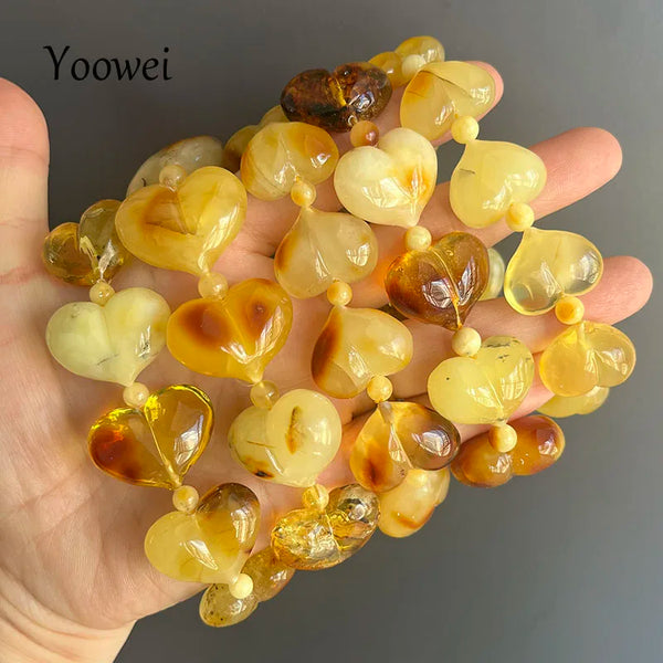 Yellow Amber Heart Bracelets-ToShay.org