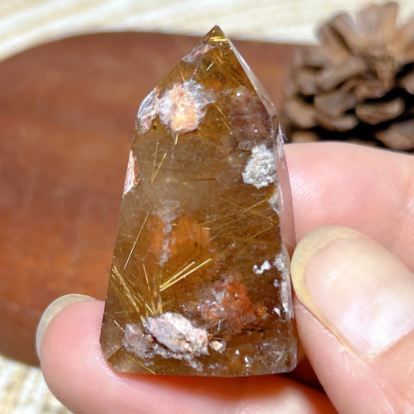 Gold Rutilated Crystal Point-ToShay.org