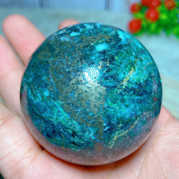 Green Jasper Pyrite Ball-ToShay.org