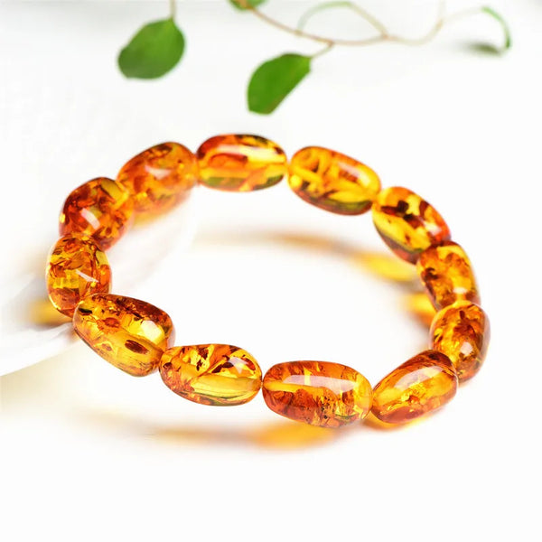Yellow Amber Flower Bracelet-ToShay.org