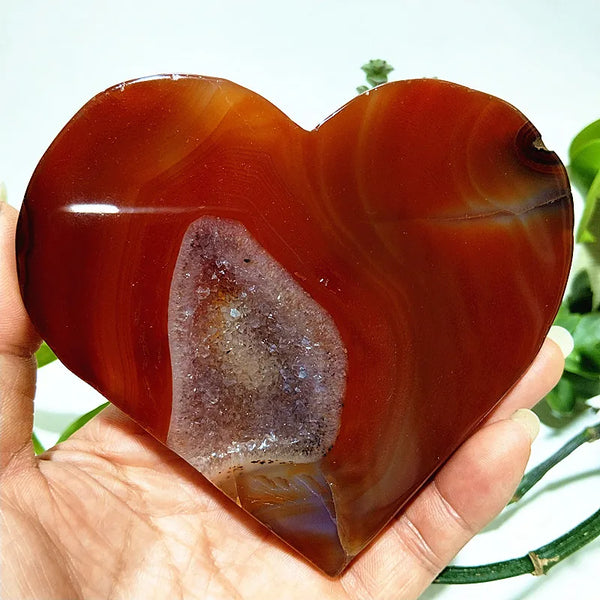 Red Agate Geode Heart-ToShay.org