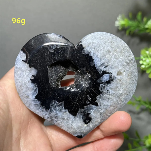 Black Agate Geode Heart-ToShay.org